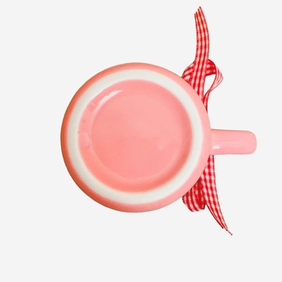 Hugs and Kisses" Mini Coffee Mug, Ceramic Farmhouse Valentine's Day - Picture 4 of 6